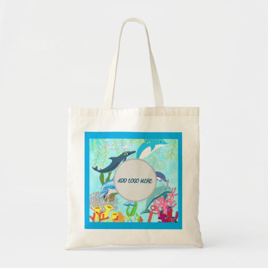 Dolphin Marine Coral Reefs Underwater World Tropic Tote Bag (Voorkant)