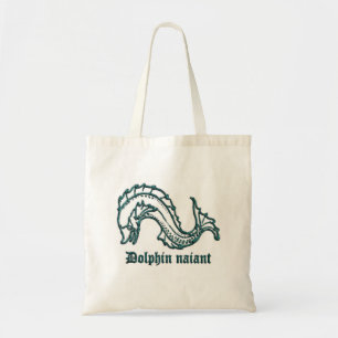 Dolphin medieval heraldry tote bag