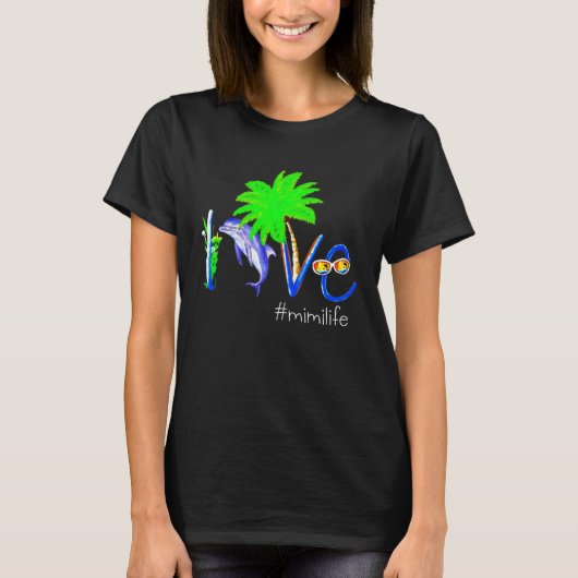 Dolphin Mimilife  Coconut Dolphin And Beach Campin T-shirt (Voorkant)
