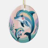 Dolphin Mom and Baby Keramisch Ornament (Rechts)