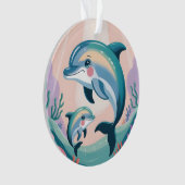 Dolphin Mom and Baby Ornament (voorkant)