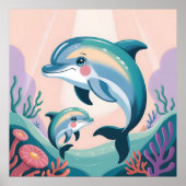 Dolphin Mom and Baby Poster (Voorkant)