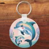 Dolphin Mom and Baby Sleutelhanger (Achterkant)