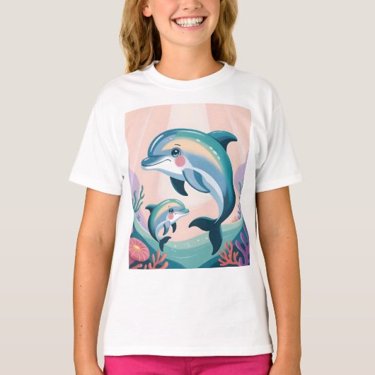 Dolphin Mom and Baby T-shirt (Voorkant)