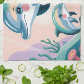 Dolphin Mom and Baby Theedoek (Gevouwen)