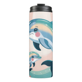 Dolphin Mom and Baby Thermosbeker