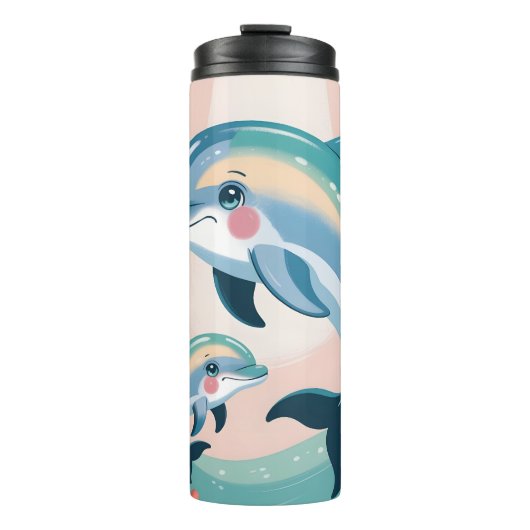 Dolphin Mom and Baby Thermosbeker (Voorkant)