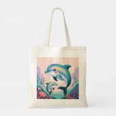 Dolphin Mom and Baby Tote Bag (Achterkant)