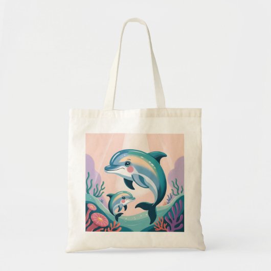Dolphin Mom and Baby Tote Bag (Voorkant)