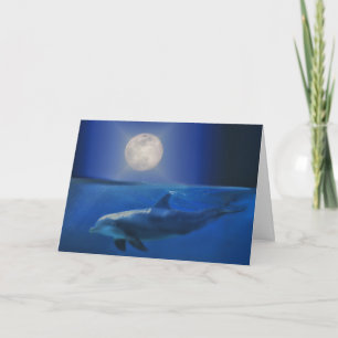 Dolphin Moon en Universe Birthday Kaart