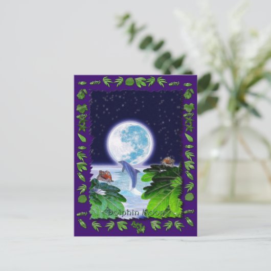 DOLPHIN MOON Paradise Art-serie Briefkaart (Staand voorkant)