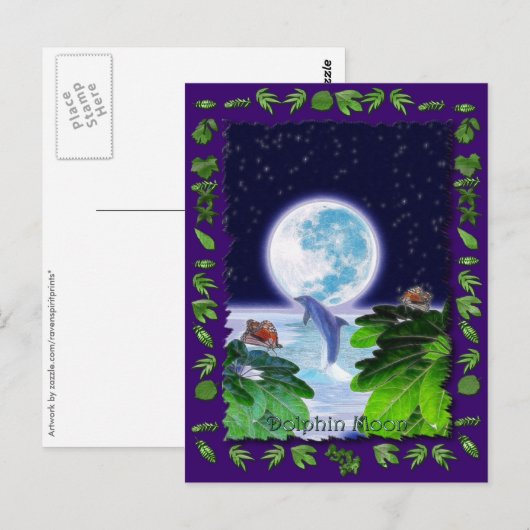 DOLPHIN MOON Paradise Art-serie Briefkaart (Voorkant / Achterkant)