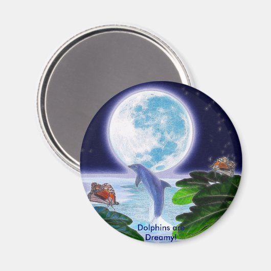 DOLPHIN MOON Paradise Art-serie Magneet (Voorkant / Achterkant)