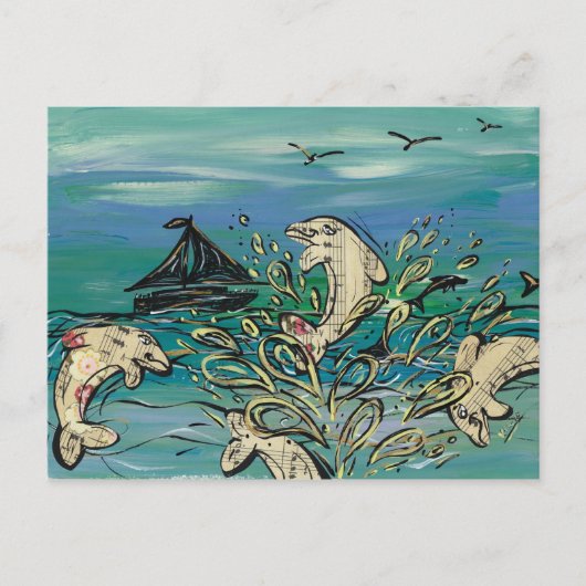 Dolphin Music-briefkaarten Briefkaart (Voorkant)