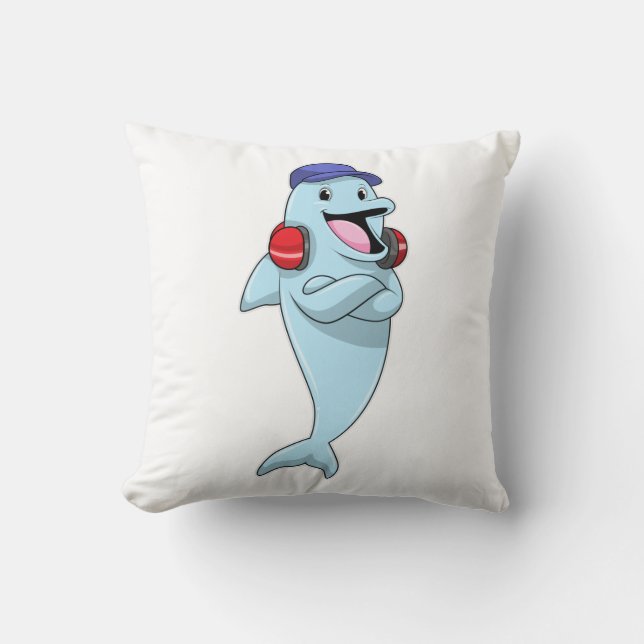 Dolphin naar Muziek luisteren Kussen (Voorkant)