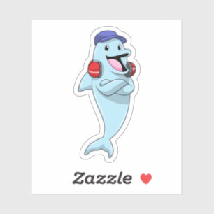 Dolphin naar Muziek luisteren Sticker