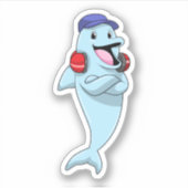 Dolphin naar Muziek luisteren Sticker (Voorkant)