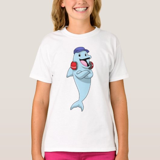 Dolphin naar Muziek luisteren T-shirt (Voorkant)
