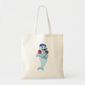 Dolphin naar Muziek luisteren Tote Bag (Voorkant)