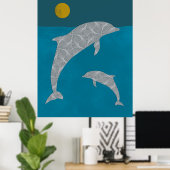 Dolphin Nautical Poster (Thuiskantoor)