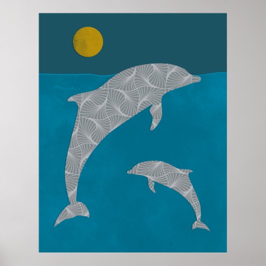 Dolphin Nautical Poster (Voorkant)