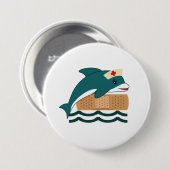 Dolphin Nurse Ronde Button 7,6 Cm (Voorkant /achterkant)