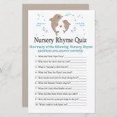 Dolphin Nursery Rhyme Quiz baby shower game (Voorkant / Achterkant)