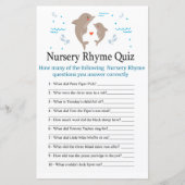 Dolphin Nursery Rhyme Quiz baby shower game (Voorkant)