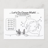 Dolphin Ocean Math Coloring Postcard Briefkaart (Voorkant)