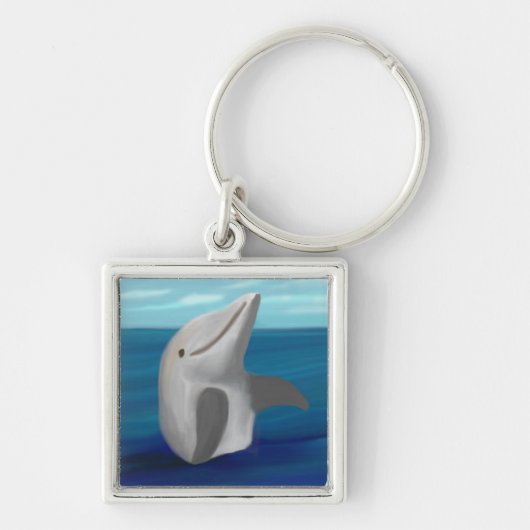 Dolphin Ocean Silver Sleutelhanger (Voorkant)
