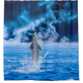 Dolphin Ocean Storm Shower Curtain Douchegordijn (Voorkant)