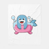 Dolphin on Bathtub Fleece Deken (Voorkant)
