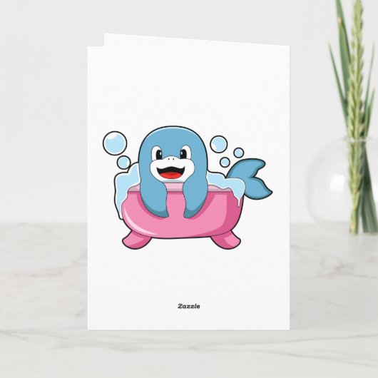 Dolphin on Bathtub Kaart (Achterkant)