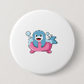 Dolphin on Bathtub Ronde Button 7,6 Cm (Voorkant)