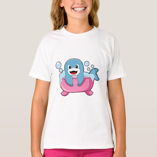 Dolphin on Bathtub T-shirt (Voorkant)