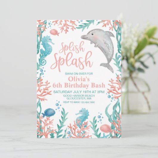 Dolphin onder de uitnodiging van het Zee van de ve (Staand voorkant)