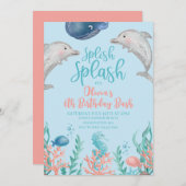 Dolphin onder de uitnodiging van het Zee van de ve (Voorkant / Achterkant)