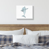 Dolphin op Hip Hop Dance Dab Canvas Afdruk (Insitu (Slaapkamer))