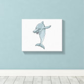Dolphin op Hip Hop Dance Dab Canvas Afdruk (Insitu (Houten vloer))