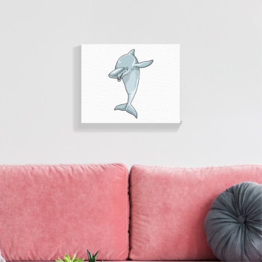 Dolphin op Hip Hop Dance Dab Canvas Afdruk (Insitu (Woonkamer))