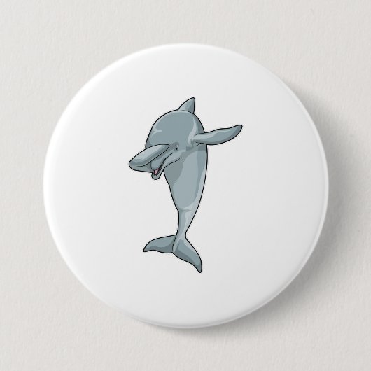 Dolphin op Hip Hop Dance Dab Ronde Button 7,6 Cm (Voorkant)