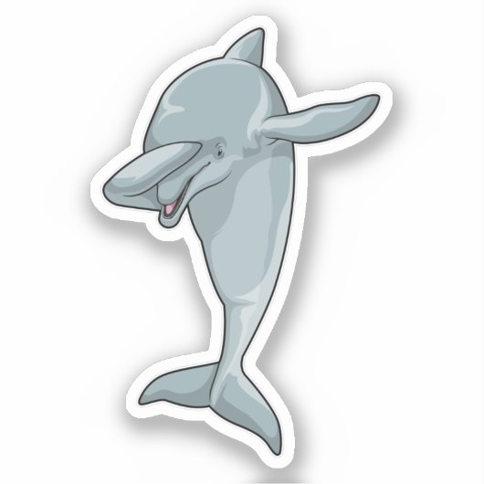 Dolphin op Hip Hop Dance Dab Sticker (Voorkant)