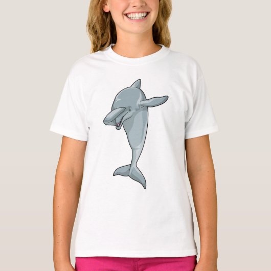 Dolphin op Hip Hop Dance Dab T-shirt (Voorkant)