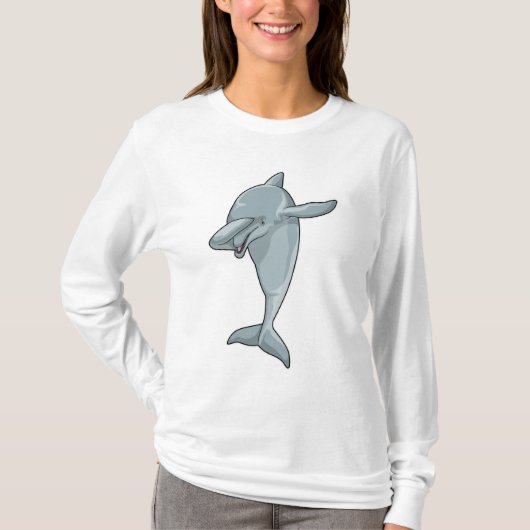 Dolphin op Hip Hop Dance Dab T-shirt (Voorkant)