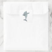 Dolphin op Hip Hop Dance Dab Vierkante Sticker (Tas)