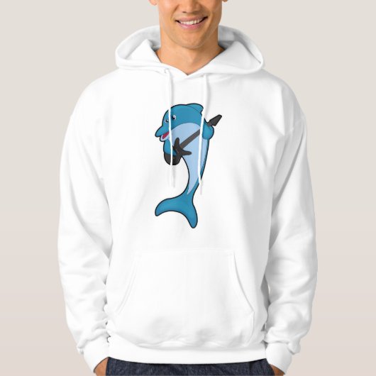 Dolphin op Music met Guitar Hoodie (Voorkant)