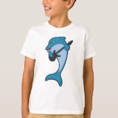 Dolphin op Music met Guitar T-shirt (Voorkant)