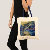 Dolphin op volle maan tote bag (Voorkant (product))