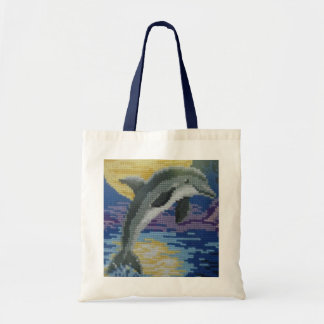 Dolphin op volle maan tote bag