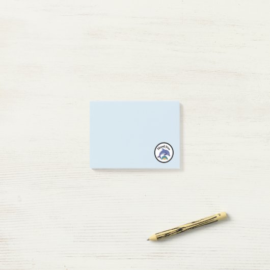 Dolphin over een regenboog Dank je wel Post-it® Notes (Op bureau)